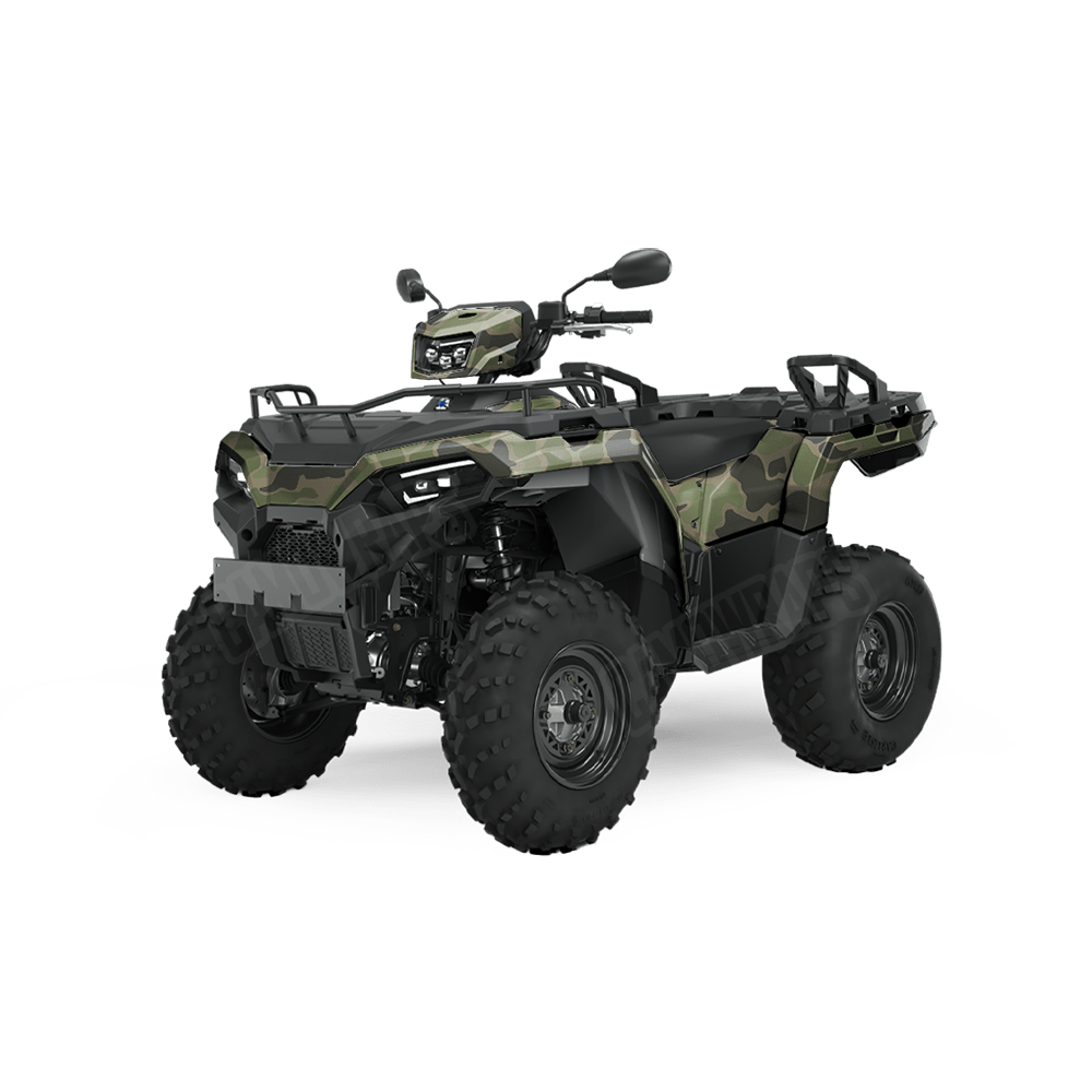 Old School Duck Army Green ATV Wraps