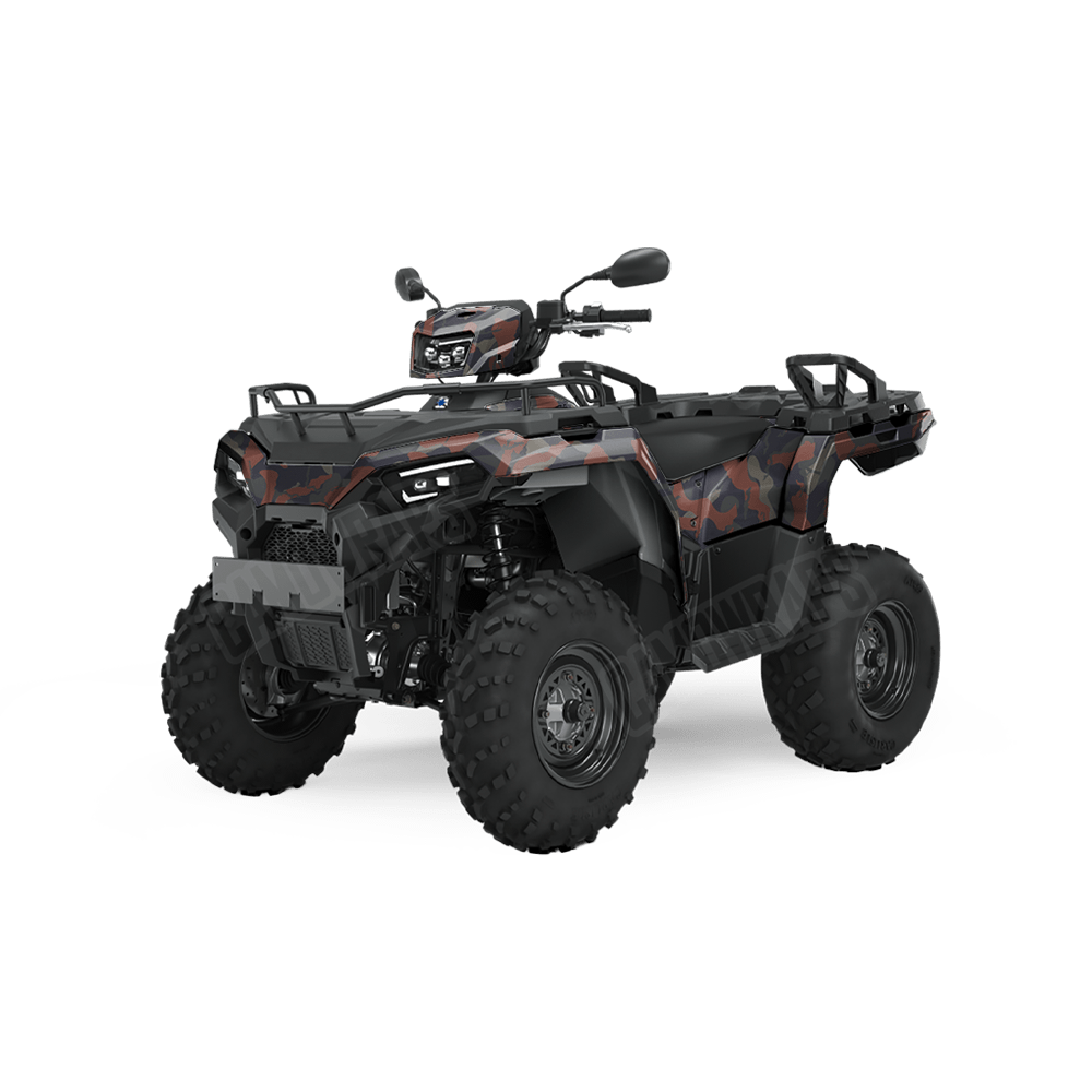 Large Ragged Blue Copper Camo ATV Vinyl Wrap