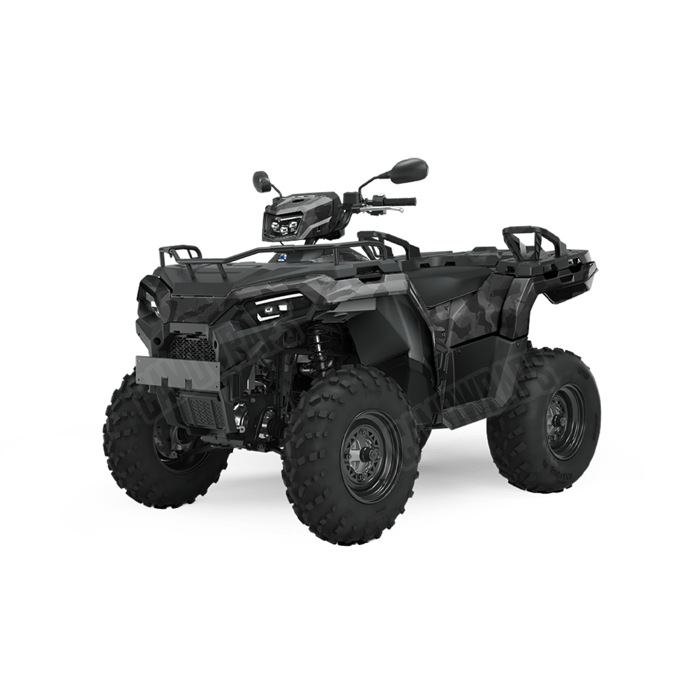 Large Ragged Elite Black Camo ATV Vinyl Wrap