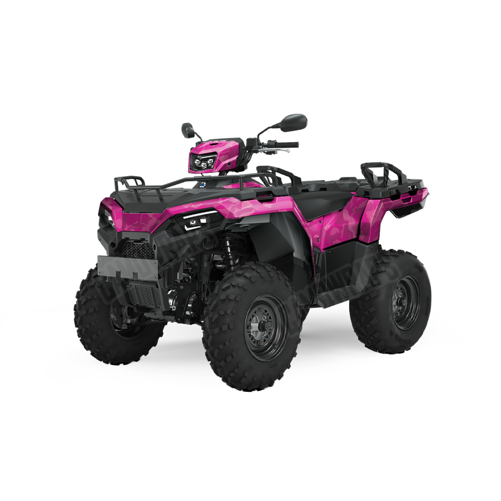 Large Ragged Elite Magenta ATV Camo Vinyl Wrap