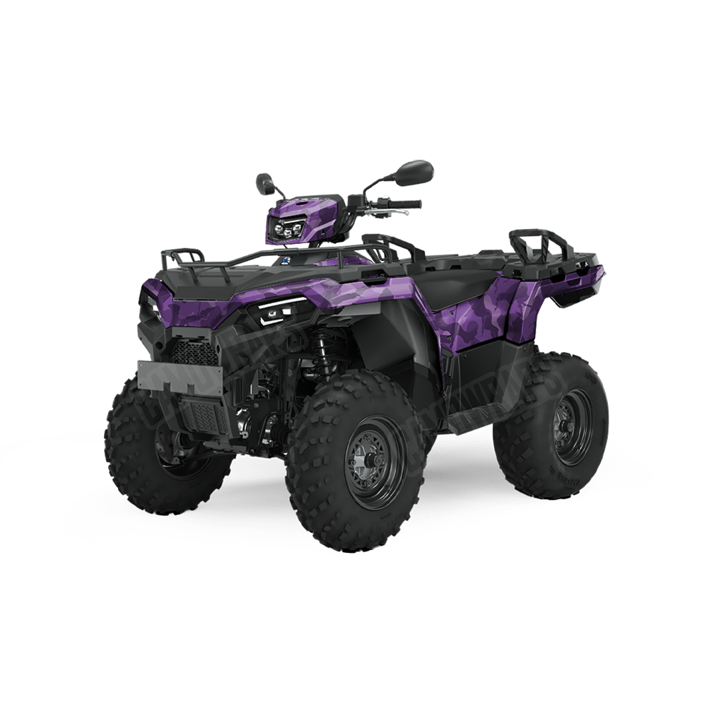 Large Ragged Elite Purple Camo ATV Vinyl Wrap