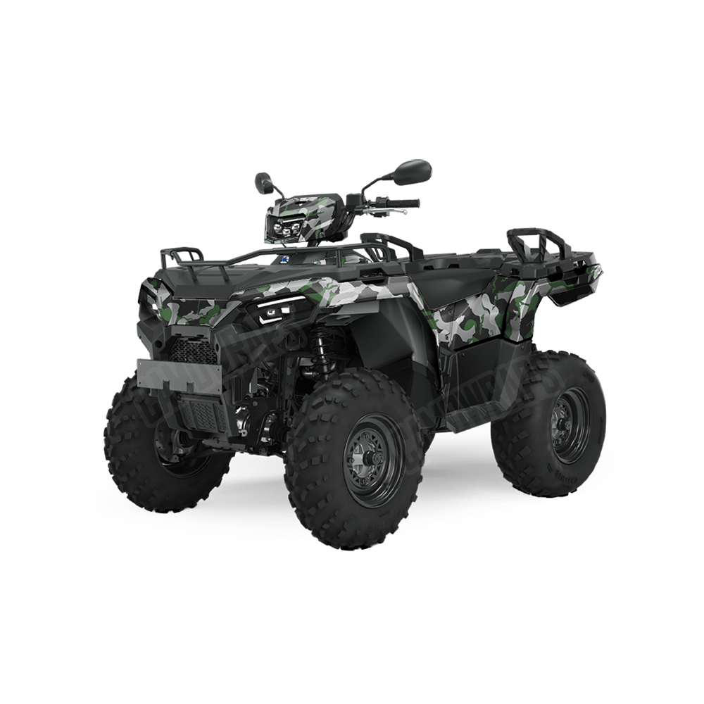 Large Ragged Green Tiger Camo ATV Vinyl Wrap