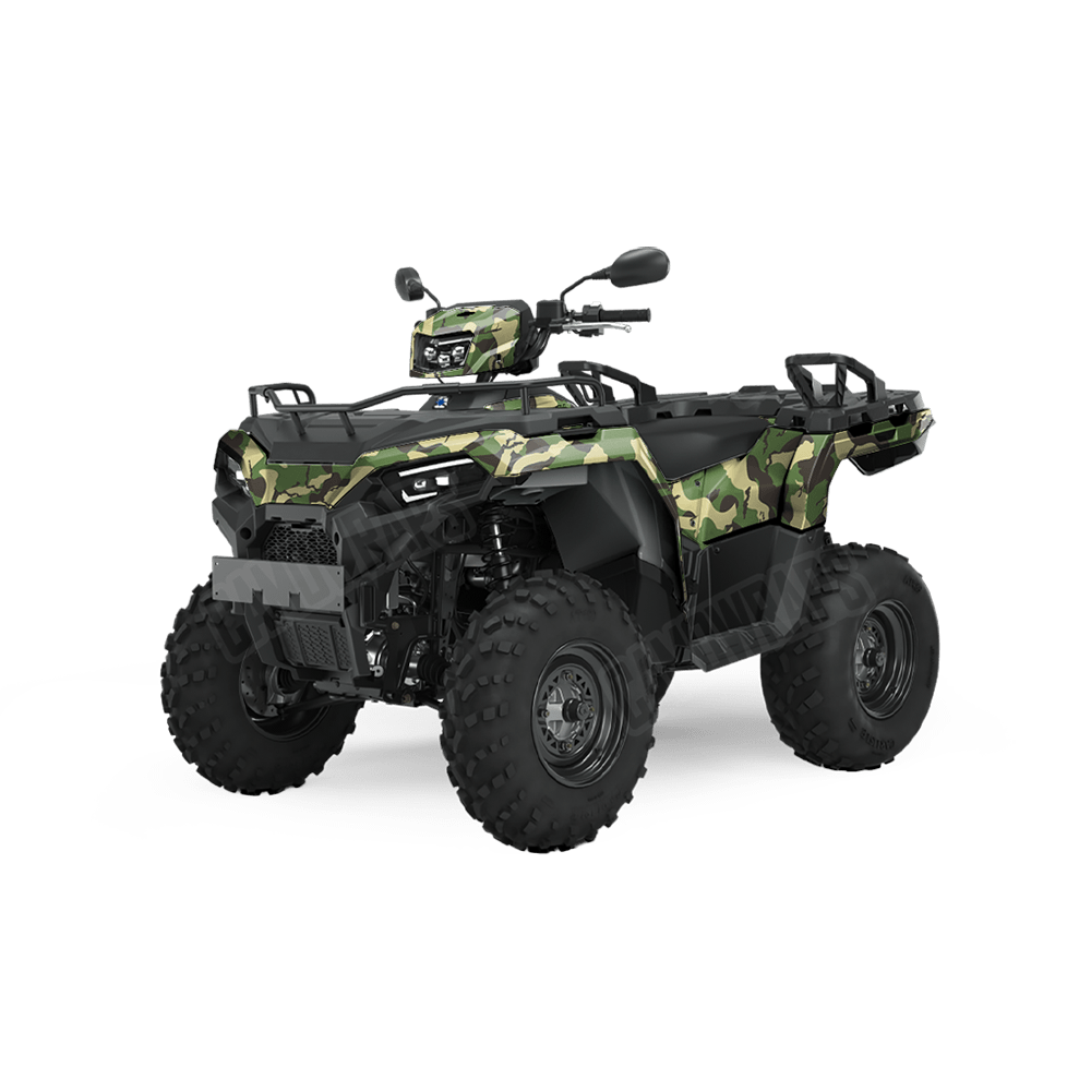 Large Ragged Jungle Camo ATV Vinyl Wrap