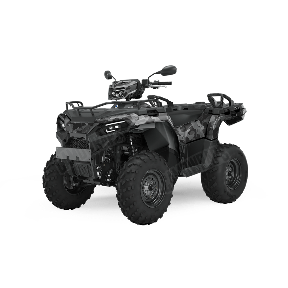 Large Ragged Midnight Camo ATV Vinyl Wrap