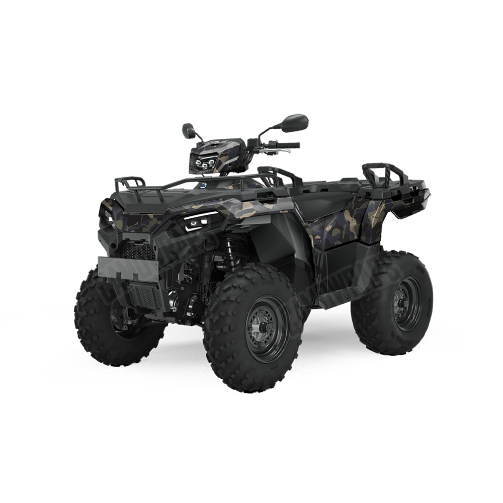 Large Ragged Militant Blue Camo ATV Vinyl Wrap