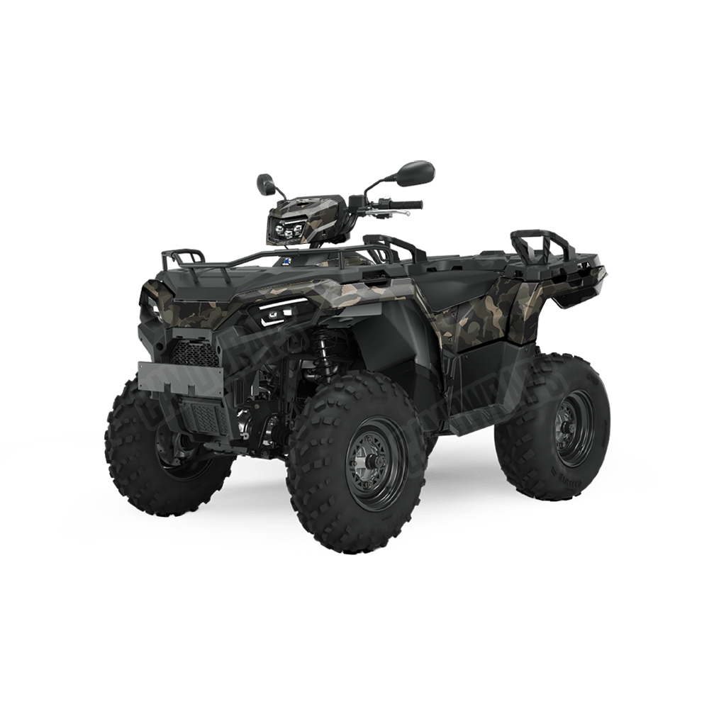 Large Ragged Militant Green Camo ATV Vinyl Wrap