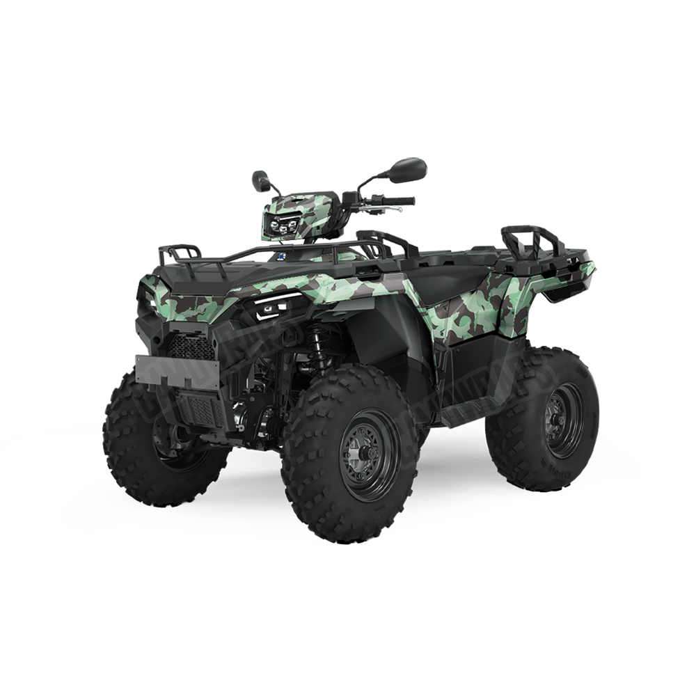 Large Ragged Mint Chocolate Chip Camo ATV Vinyl Wrap