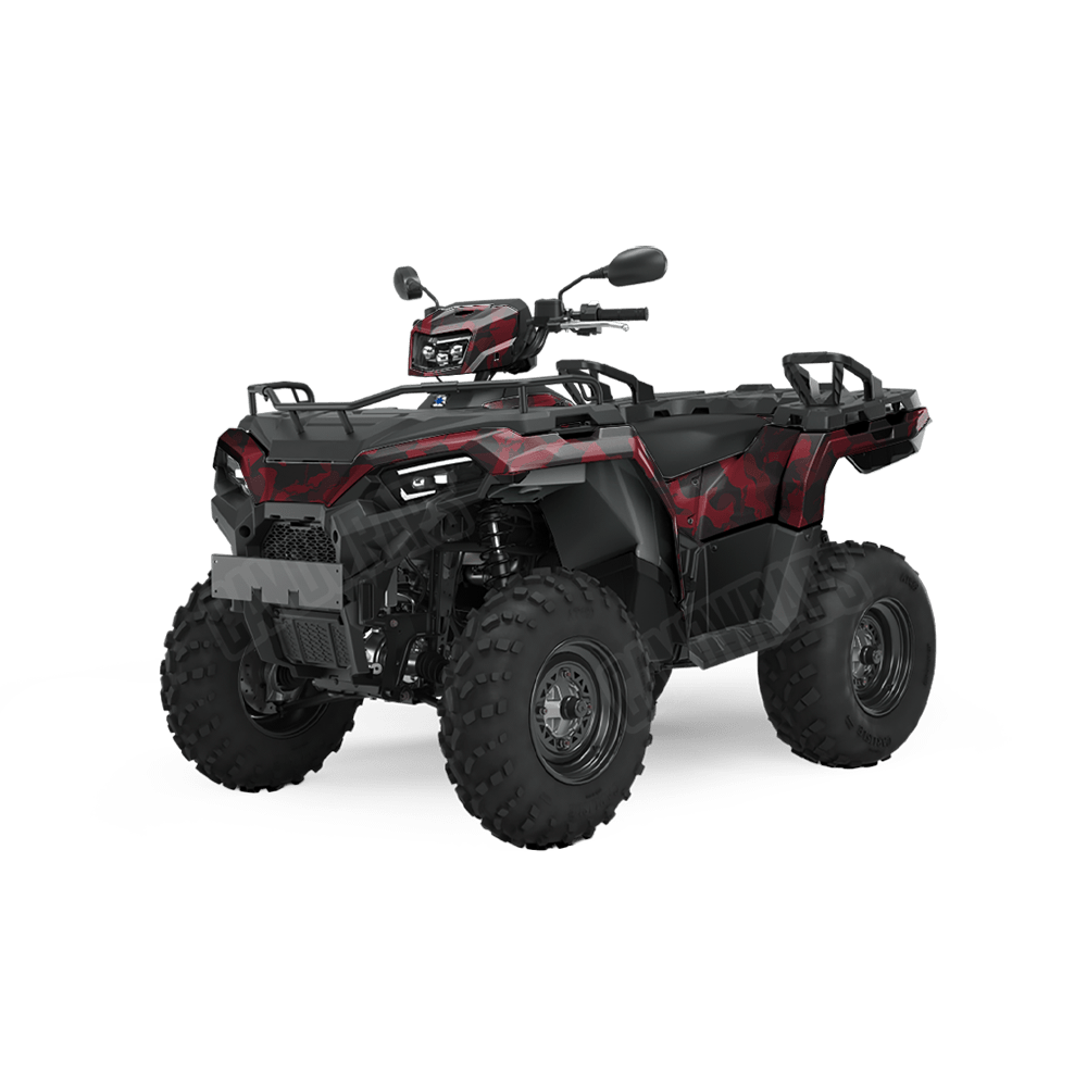 Large Ragged Vampire Red Camo ATV Vinyl Wrap