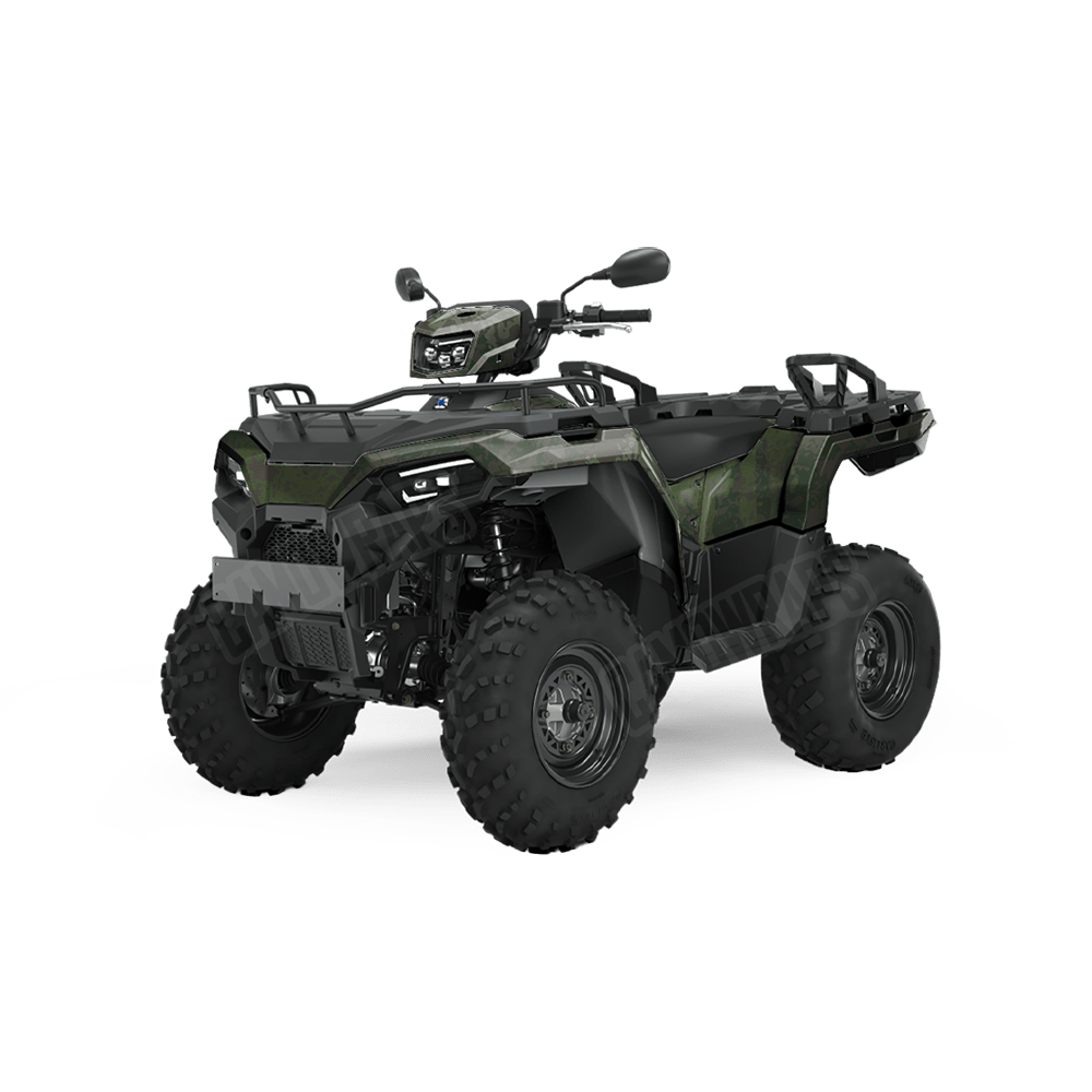 Pasted Army Dark Green Camo ATV Vinyl Wrap