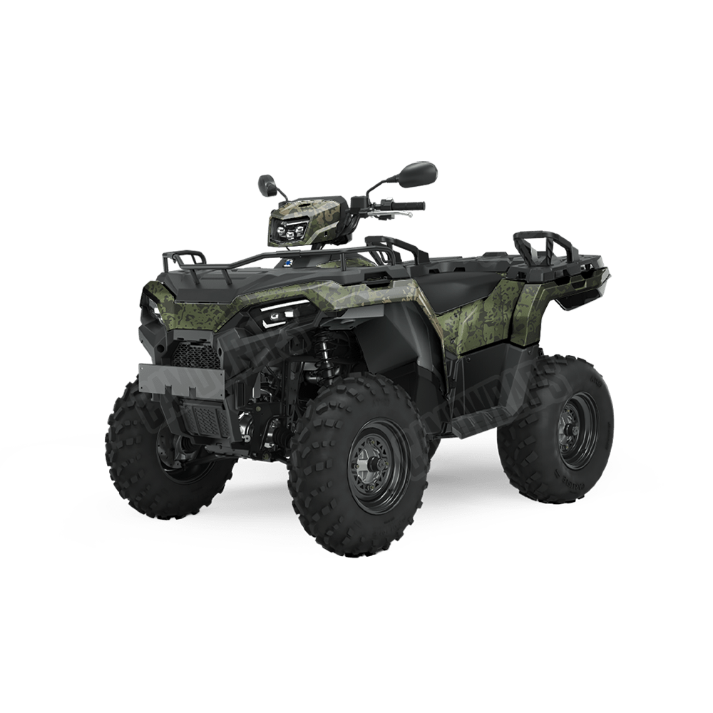 Pasted Army Green Camo ATV Vinyl Wrap