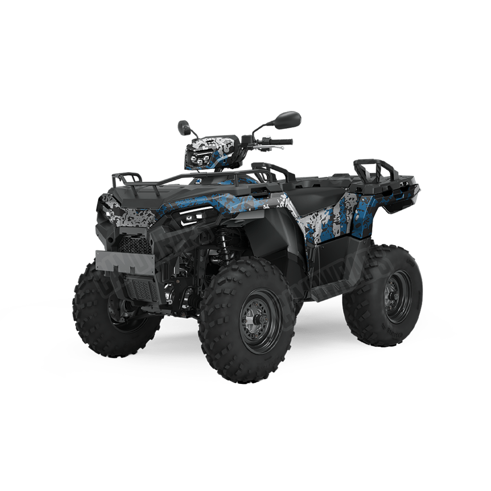 Pasted Blue Tiger Camo ATV Vinyl Wrap