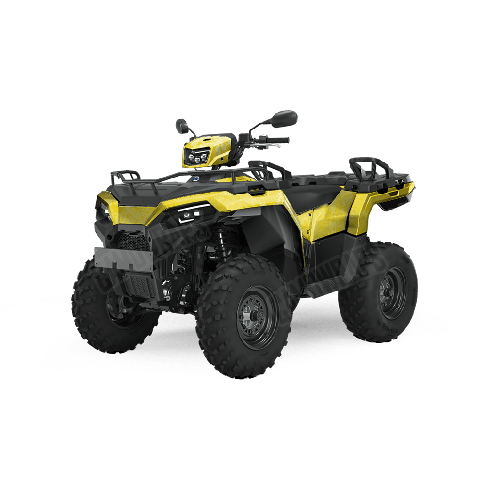 Pasted Elite Yellow Camo ATV Vinyl Wrap