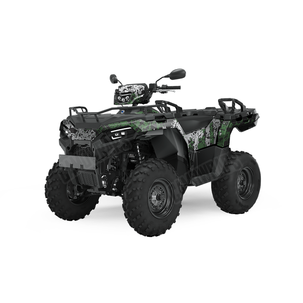 Pasted Green Tiger Camo ATV Vinyl Wrap