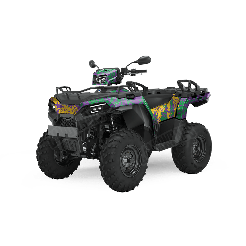 Pasted Mardi Gras Camo ATV Vinyl Wrap