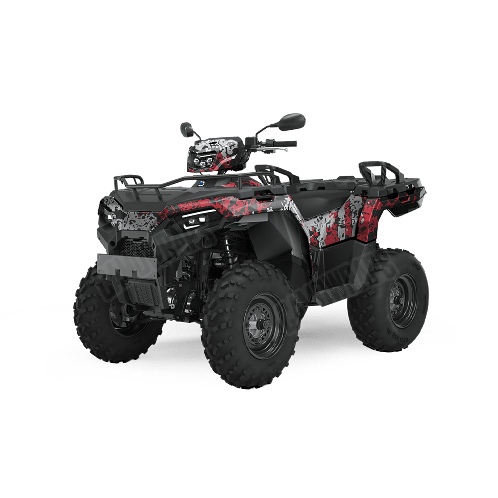 Pasted Red Tiger Camo ATV Vinyl Wrap