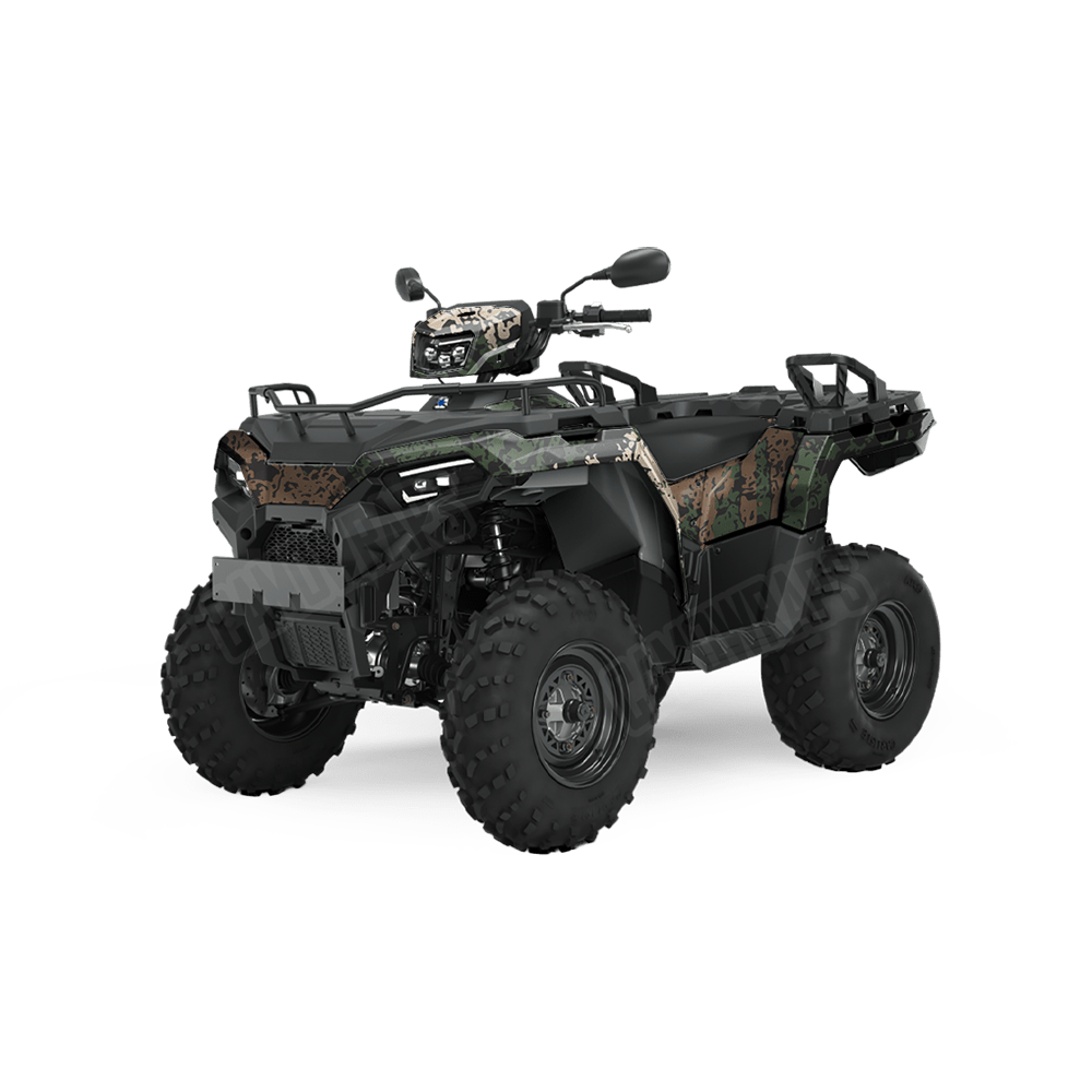 Pasted Woodland Camo ATV Vinyl Wrap