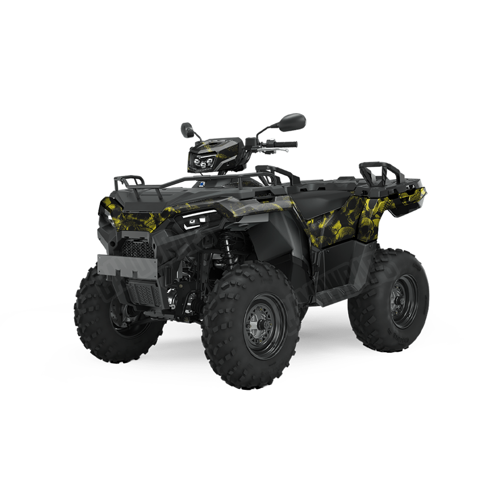Skull Yellow ATV Wraps