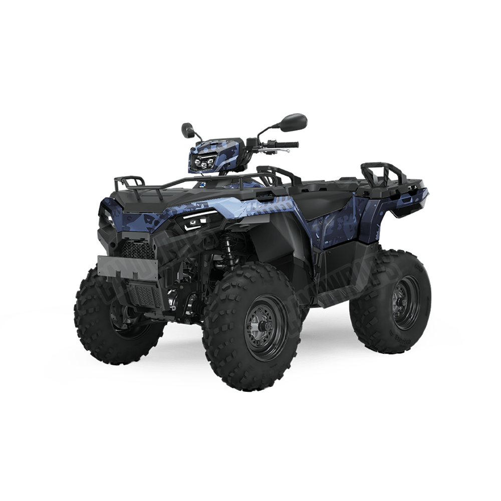 Tire Splatter Blue Urban Night Camo ATV Vinyl Wrap