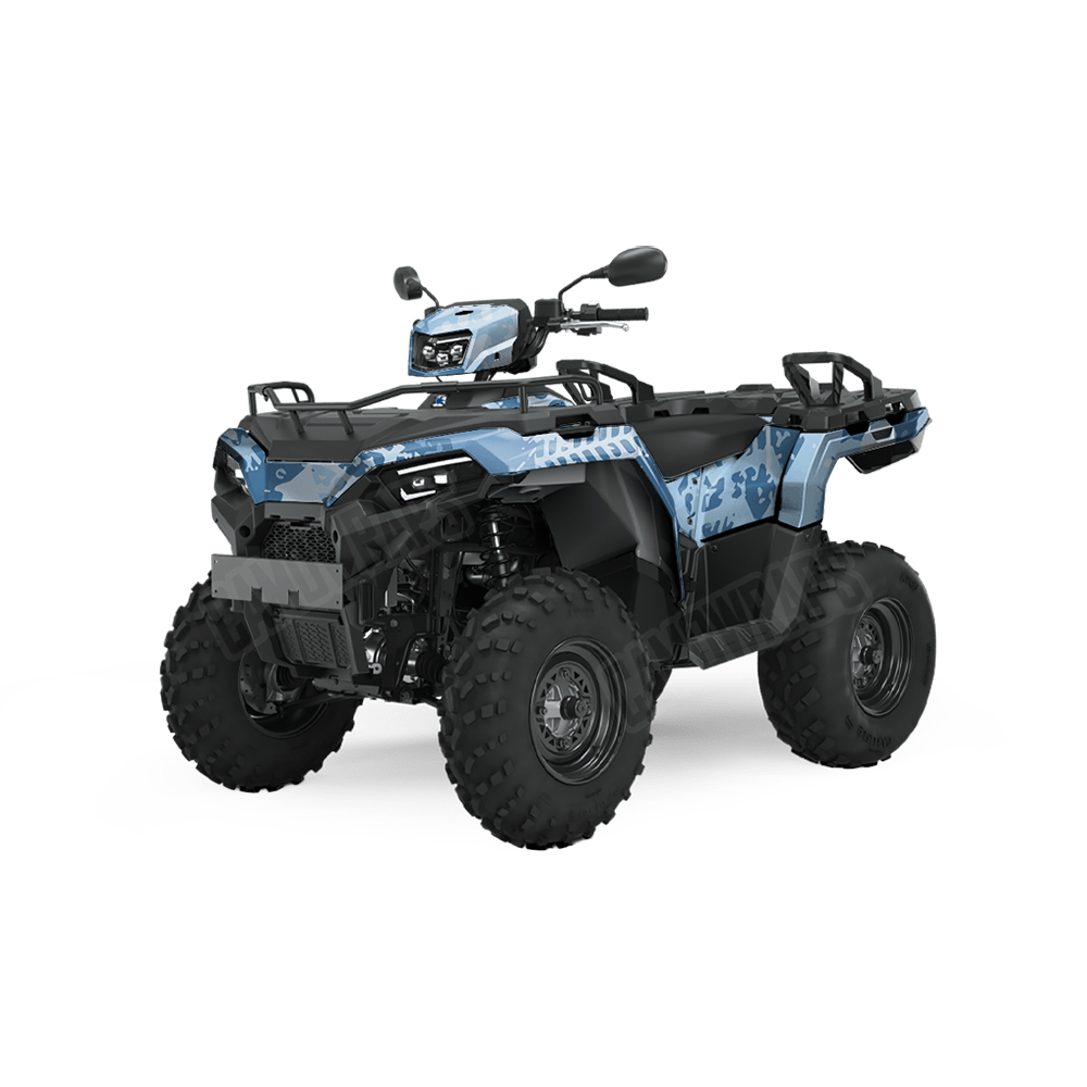Tire Splatter Cool Blue Camo ATV Vinyl Wrap