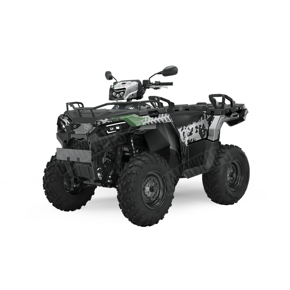 Tire Splatter Green Tiger Camo ATV Vinyl Wrap
