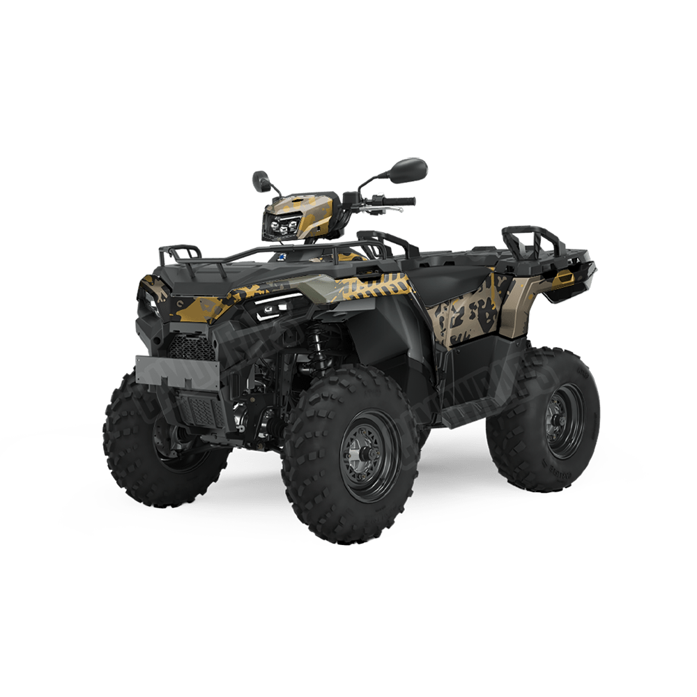 Tire Splatter Militant Yellow Camo ATV Vinyl Wrap