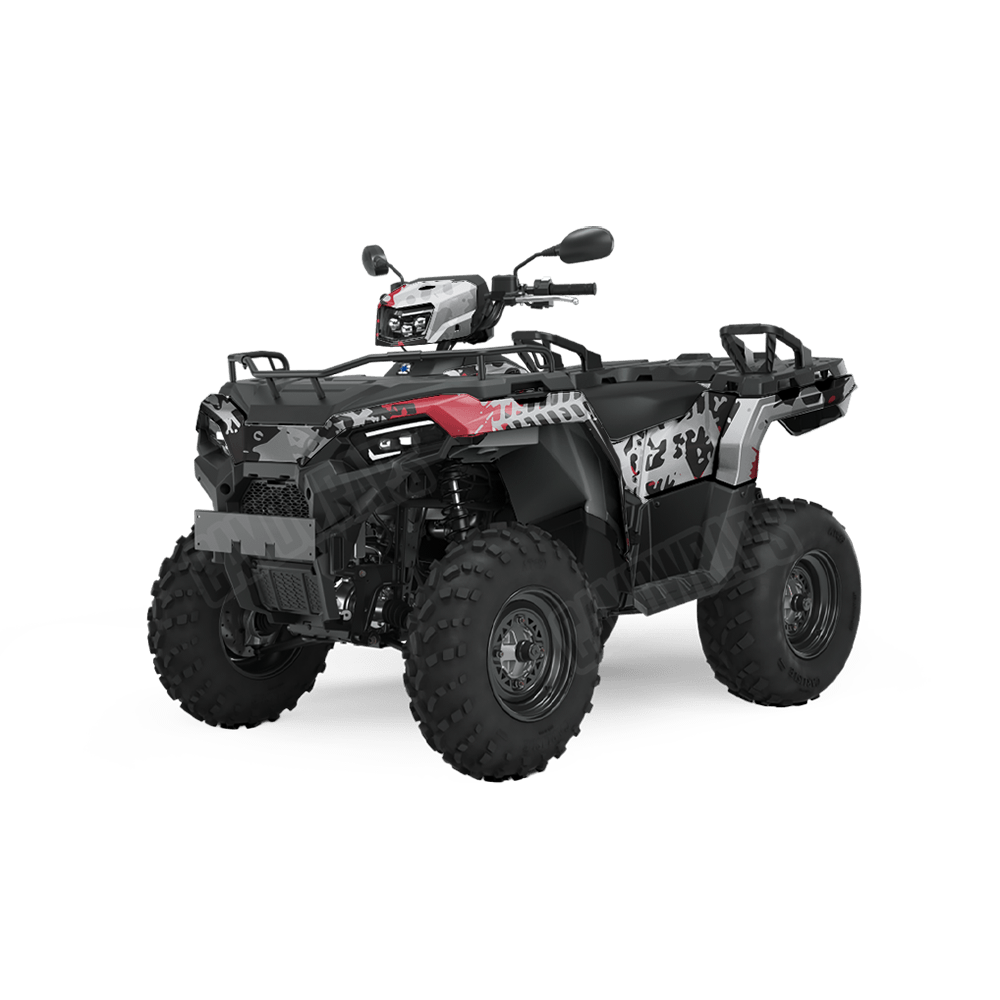 Tire Splatter Red Tiger Camo ATV Vinyl Wrap