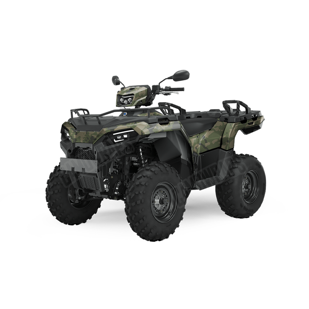 Treetop Army Green Camo ATV Vinyl Wrap