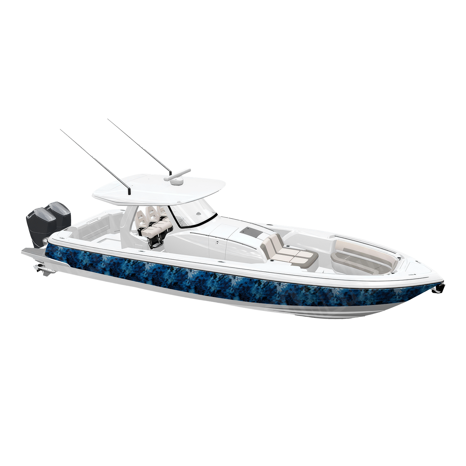 Kryptek Blue Lightning Camo Boat Vinyl Wrap