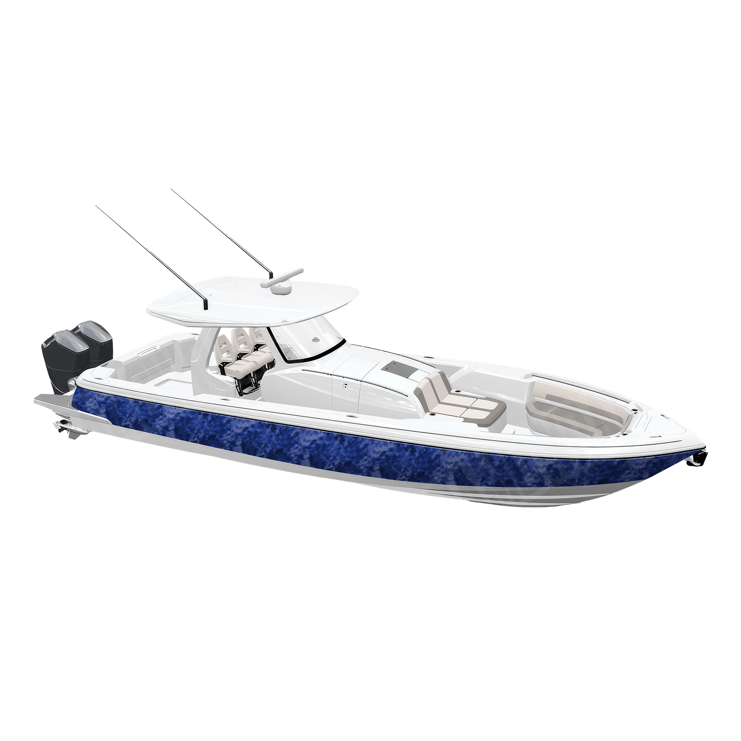 Kryptek Blue Camo Boat Vinyl Wrap