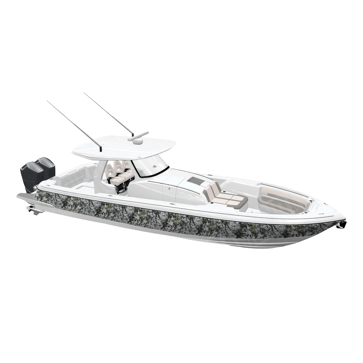 RELV X1 Timber Wolf Camo Boat Vinyl Wrap