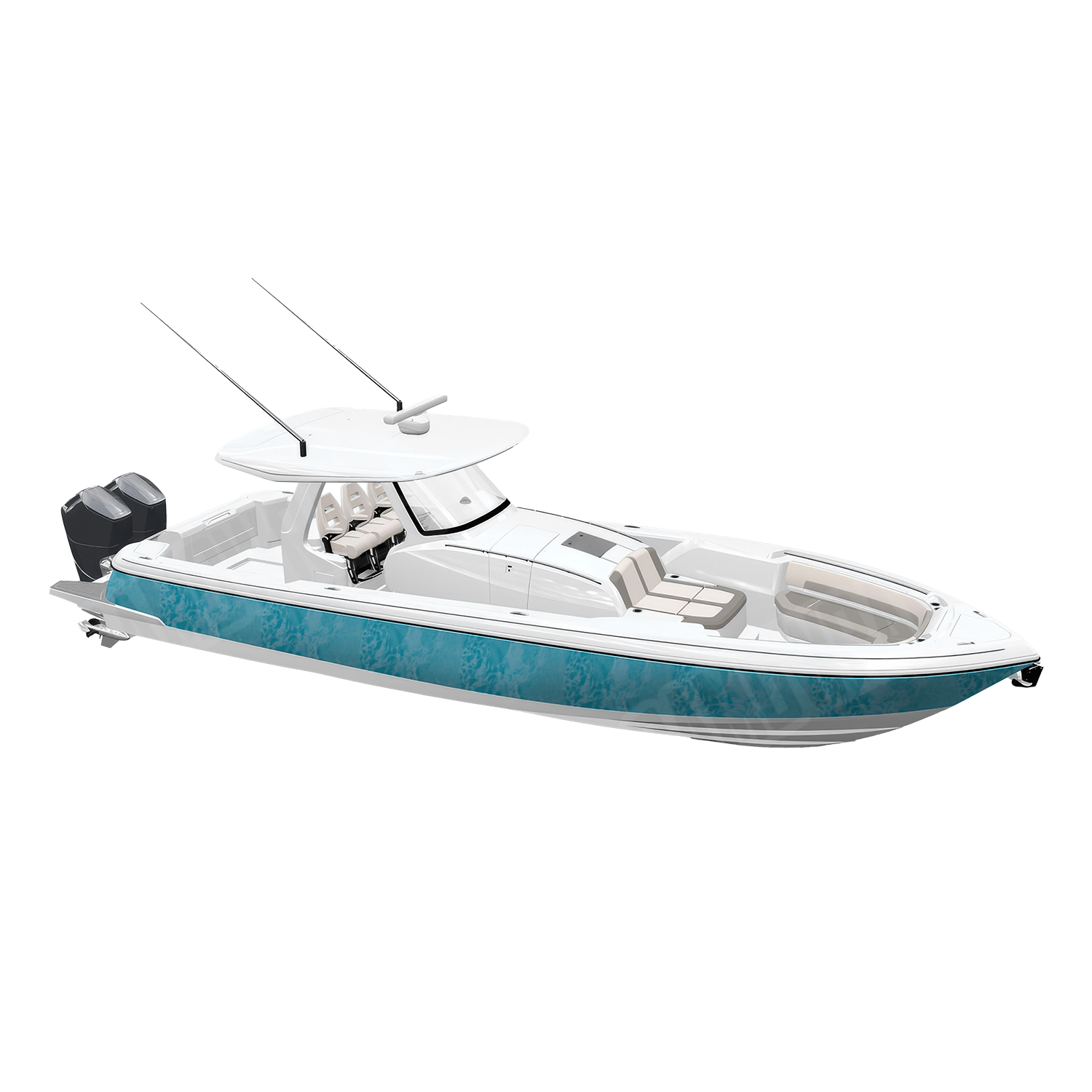 Realtree WAV3 Light Blue Camo Boat Vinyl Wrap
