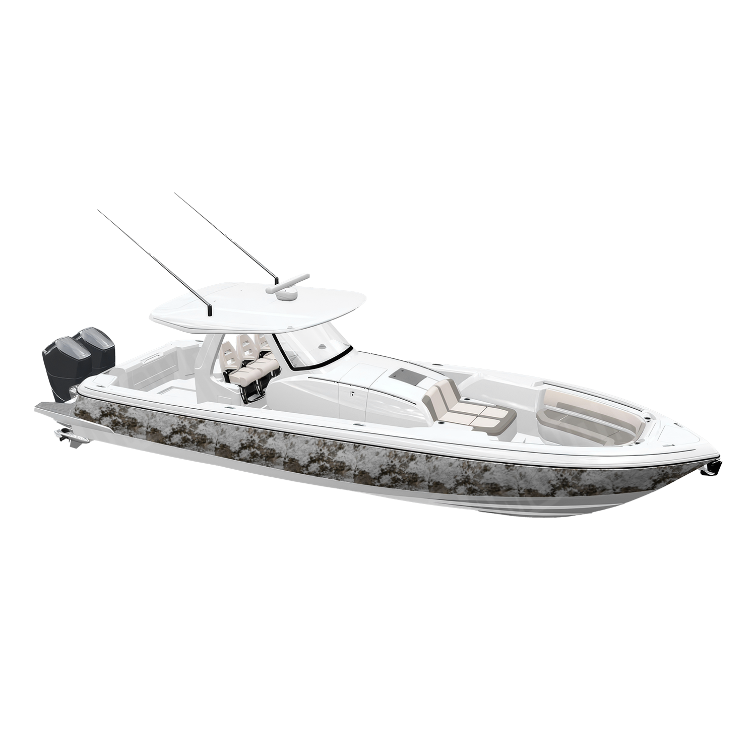 Substrate Snowfall Camo Boat Vinyl Wrap