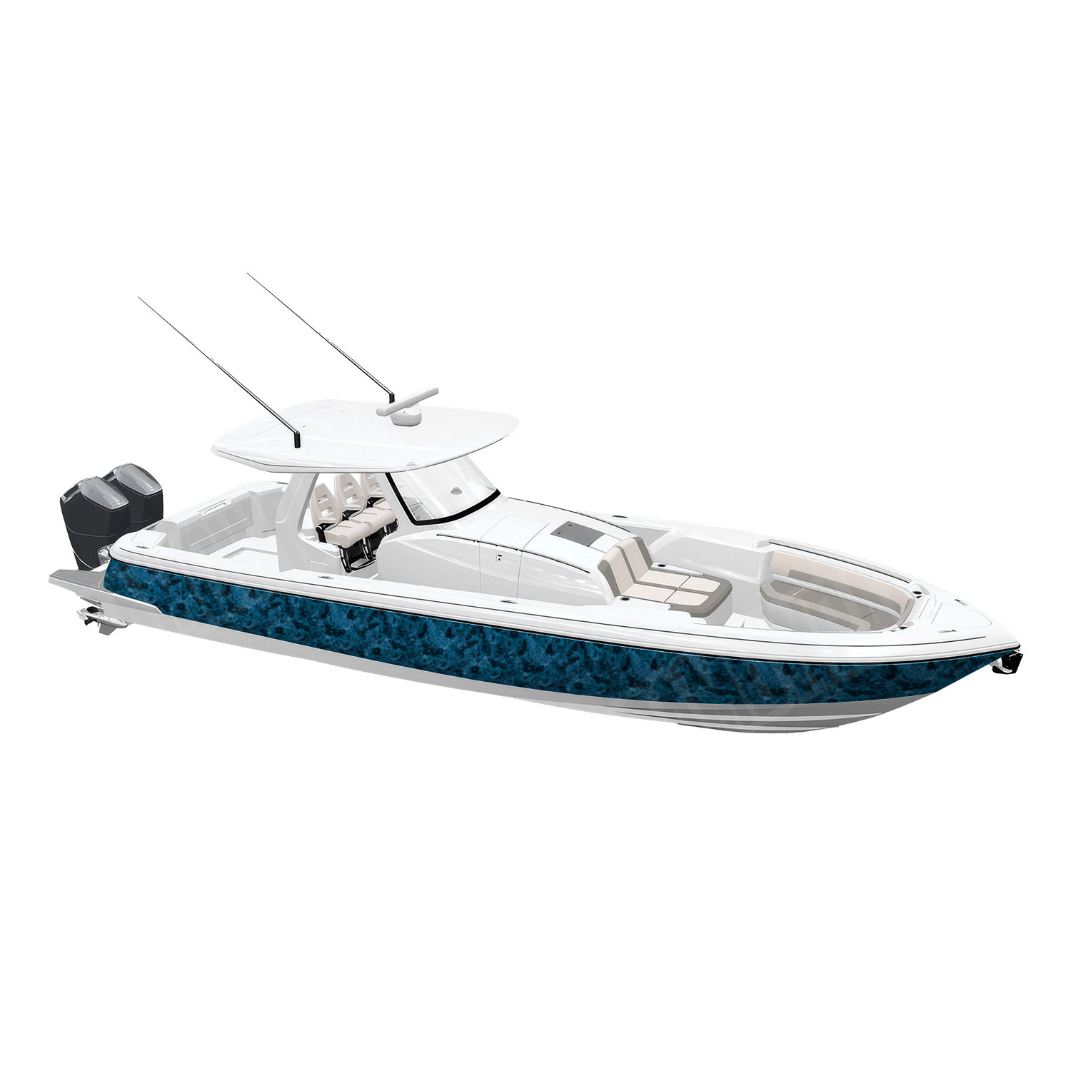 Toadaflage Blue Camo Boat Vinyl Wrap