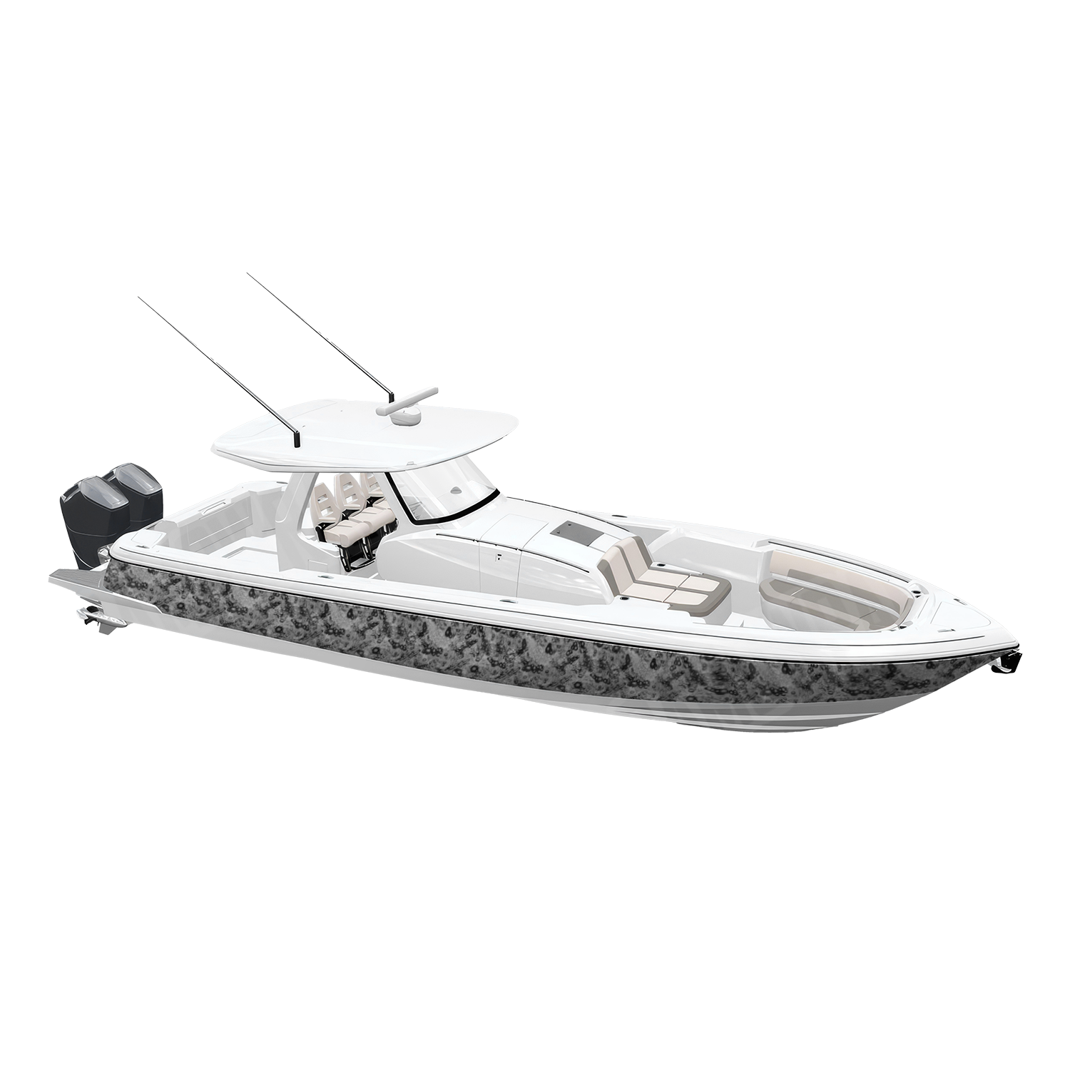 Toadaflage White Camo Boat Vinyl Wrap