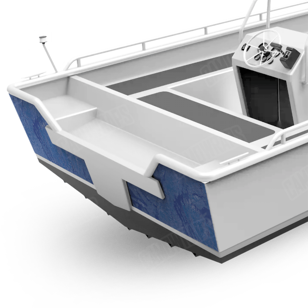 Realtree Aspect Royal Blue Fishing Boat Transom Camo Vinyl Wrap