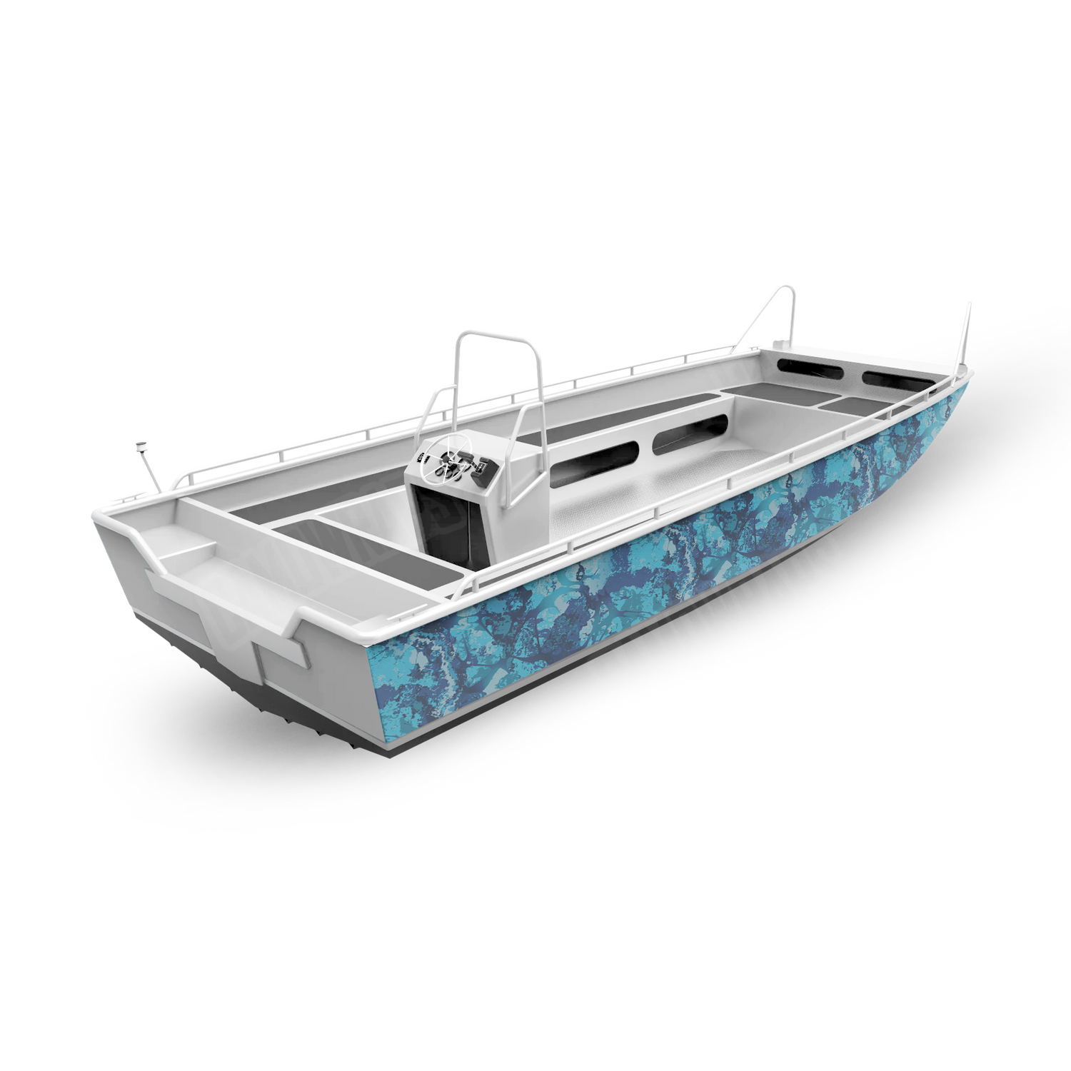 Veil Stoke Aqua Boat Vinyl Wrap