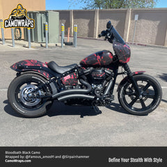 bloody black motorcycle wrap