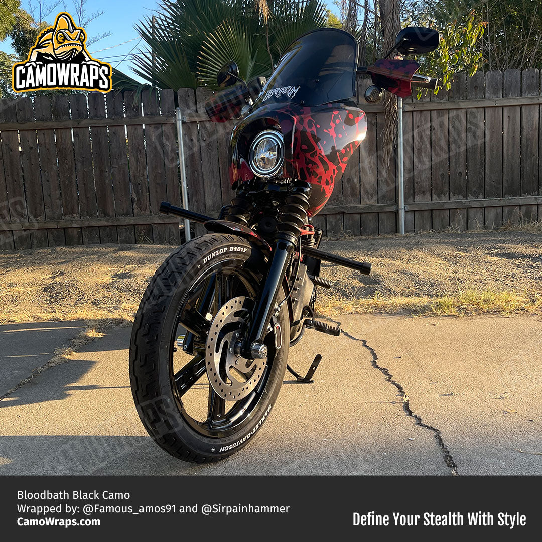 bloody black motorcycle wrap