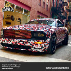 red camo mustang wrap