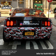 red camo mustang wrap