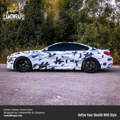 white camo bmw wrap