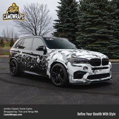 white camo suv wrap