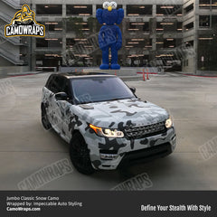 white camo suv wrap