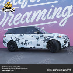 white camo suv wrap