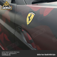 red camo ferrari wrap