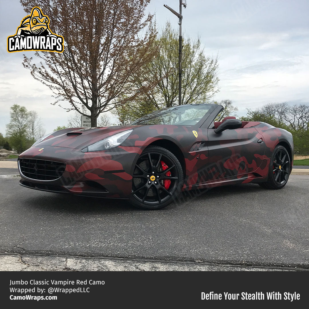red camo ferrari wrap