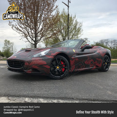 red camo ferrari wrap