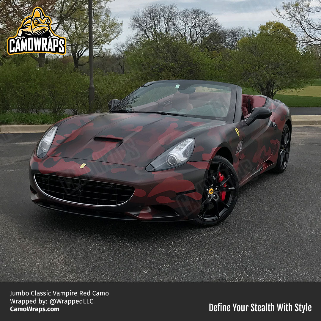 red camo ferrari wrap