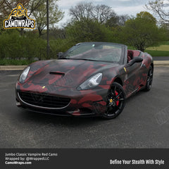 red camo ferrari wrap
