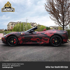 red camo ferrari wrap